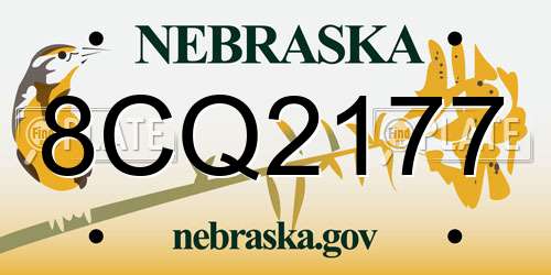 8CQ2177 Nebraska License Plate