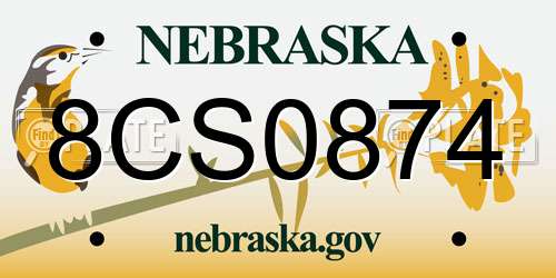 8CS0874 Nebraska License Plate