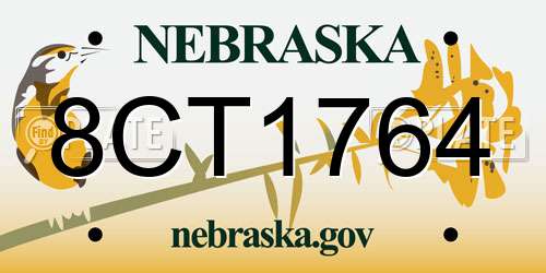8CT1764 Nebraska License Plate