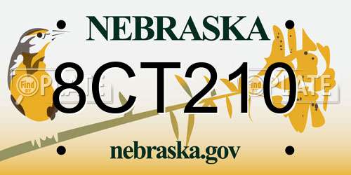 8CT210 Nebraska License Plate