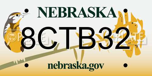 8CTB32 Nebraska License Plate