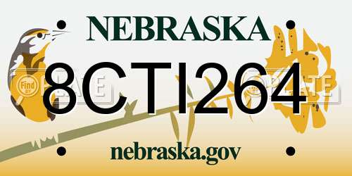 8CTI264 Nebraska License Plate