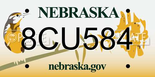 8CU584 Nebraska License Plate