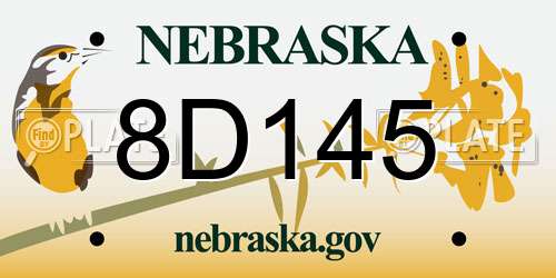 8D145 Nebraska License Plate
