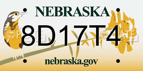 8D17T4 Nebraska License Plate