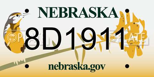 8D1911 Nebraska License Plate