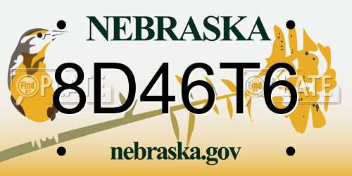 8D46T6 Nebraska License Plate