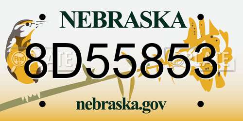 8D55853 Nebraska License Plate