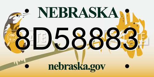 8D58883 Nebraska License Plate