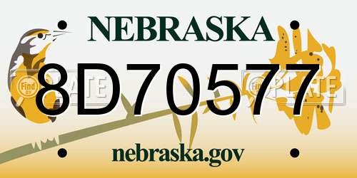 8D70577 Nebraska License Plate