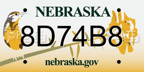 8D74B8 Nebraska License Plate