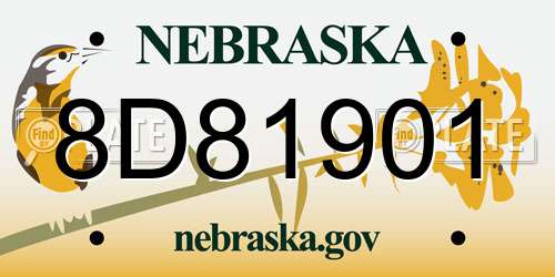 8D81901 Nebraska License Plate