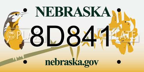 8D841 Nebraska License Plate