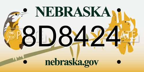 8D8424 Nebraska License Plate