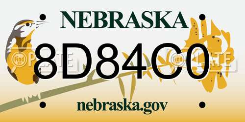 8D84C0 Nebraska License Plate