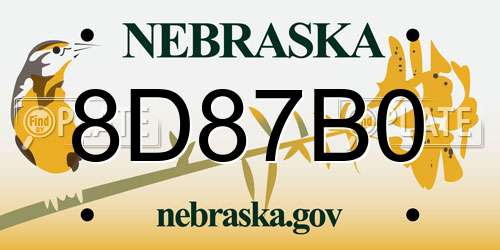 8D87B0 Nebraska License Plate