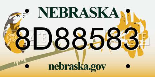 8D88583 Nebraska License Plate