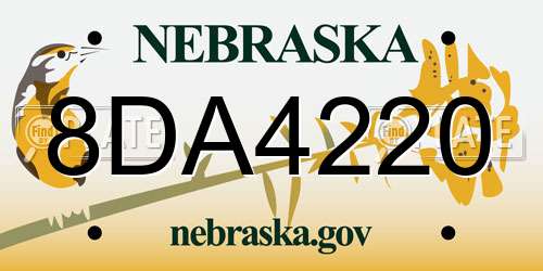 8DA4220 Nebraska License Plate