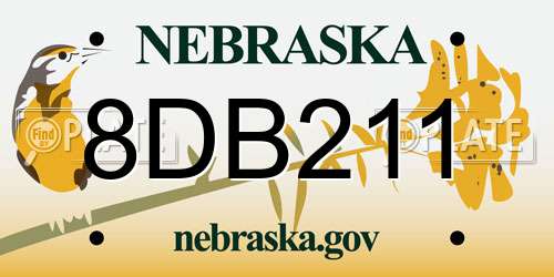 8DB211 Nebraska License Plate