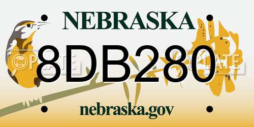 8DB280 Nebraska License Plate