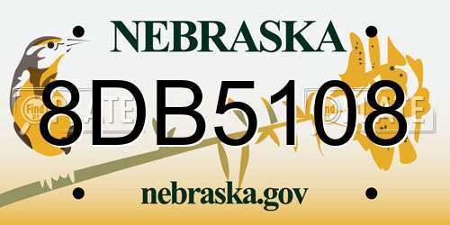8DB5108 Nebraska License Plate