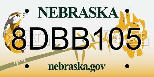 8DBB105 Nebraska License Plate