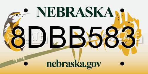 8DBB583 Nebraska License Plate