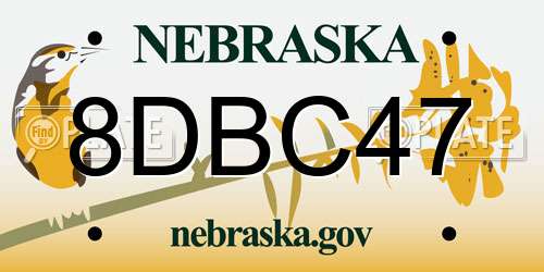 8DBC47 Nebraska License Plate