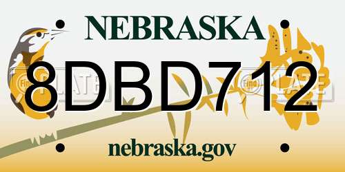 8DBD712 Nebraska License Plate