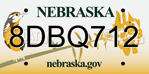 8DBQ712 Nebraska License Plate