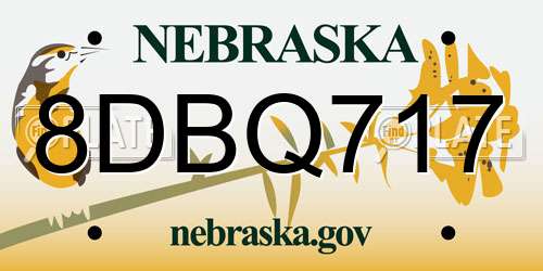 8DBQ717 Nebraska License Plate