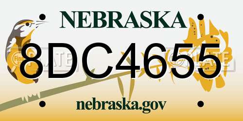 8DC4655 Nebraska License Plate