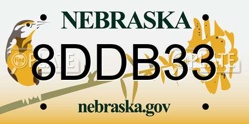 8DDB33 Nebraska License Plate