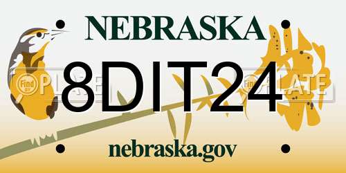 8DIT24 Nebraska License Plate