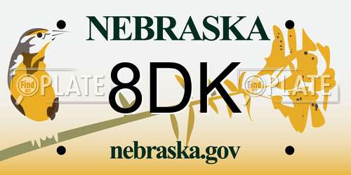 8DK Nebraska License Plate