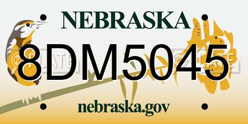 8DM5045 Nebraska License Plate