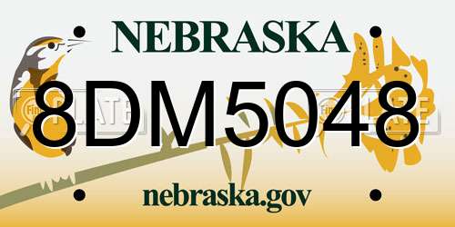 8DM5048 Nebraska License Plate