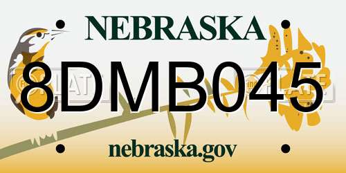 8DMB045 Nebraska License Plate