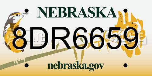 8DR6659 Nebraska License Plate