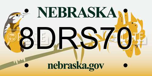 8DRS70 Nebraska License Plate