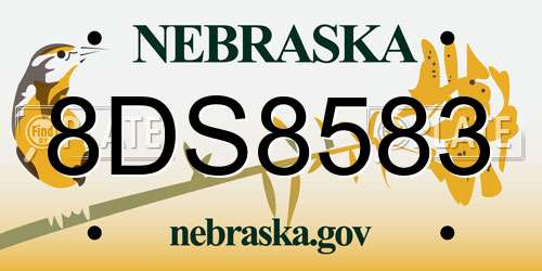 8DS8583 Nebraska License Plate