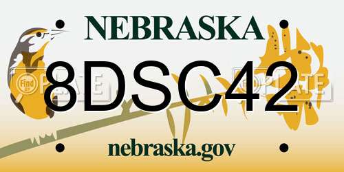 8DSC42 Nebraska License Plate