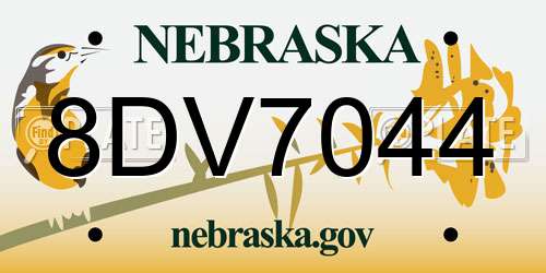 8DV7044 Nebraska License Plate