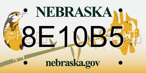 8E10B5 Nebraska License Plate