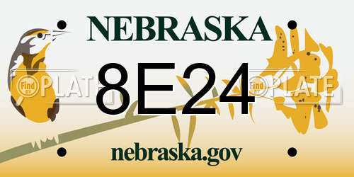 8E24 Nebraska License Plate