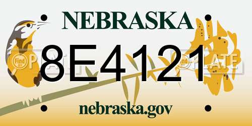 8E4121 Nebraska License Plate