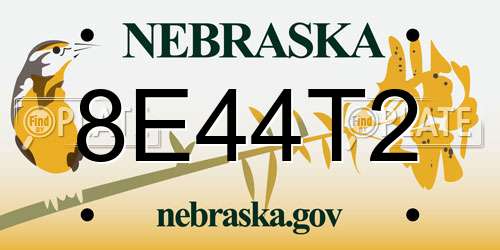 8E44T2 Nebraska License Plate