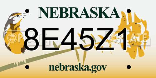 8E45Z1 Nebraska License Plate