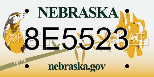 8E5523 Nebraska License Plate