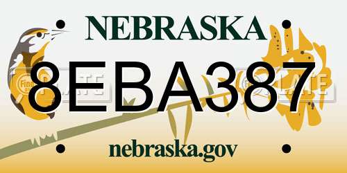 8EBA387 Nebraska License Plate